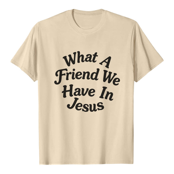 Christianartworkshop T-shirt premium « Quel ami nous avons en Jésus » - Beige - 2XL - image 5