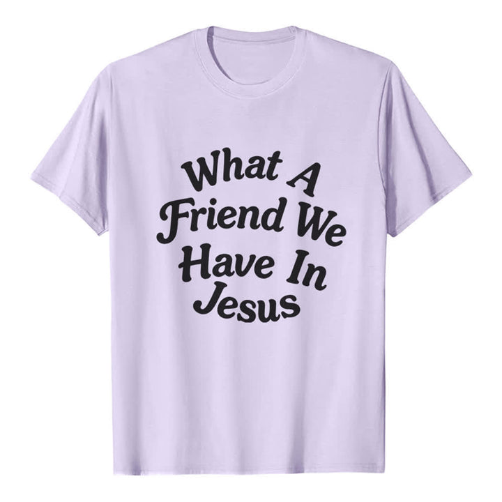 Christianartworkshop T-shirt premium « Quel ami nous avons en Jésus » - Violet - 2XL - image 2