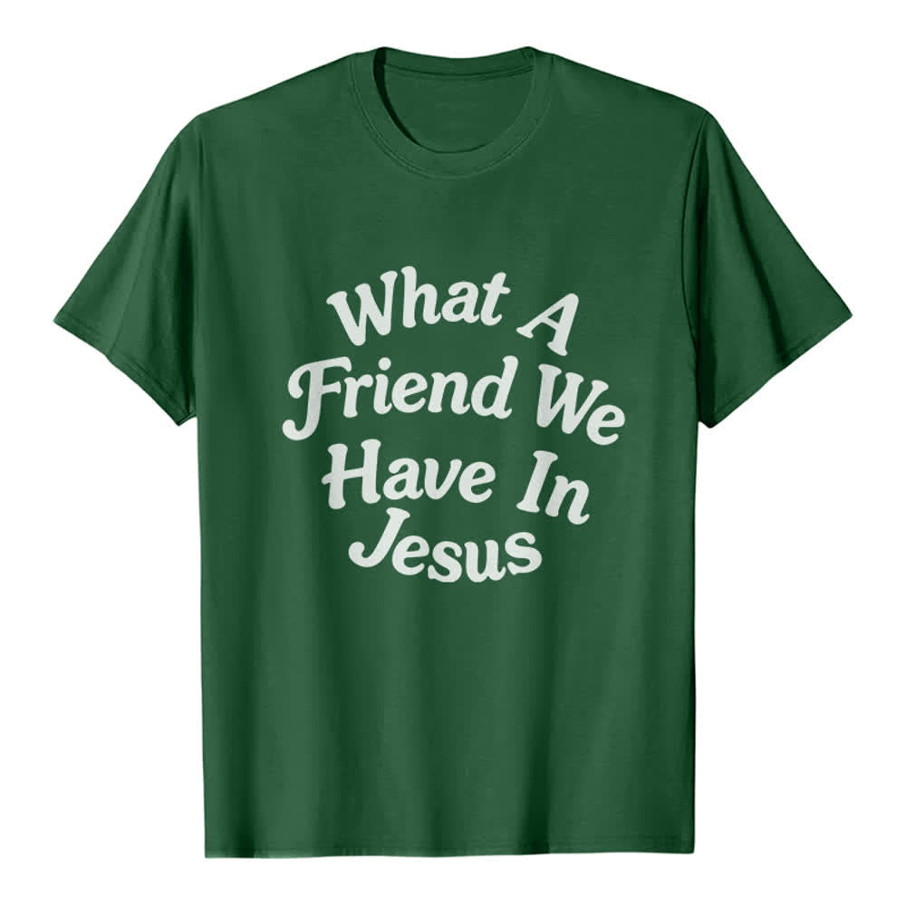 Christianartworkshop T-shirt premium « Quel ami nous avons en Jésus » - Vert foncé - 2XL - image 3