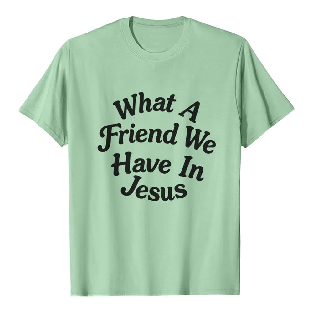 Christianartworkshop T-shirt premium « Quel ami nous avons en Jésus » - Vert clair - 2XL - image 0
