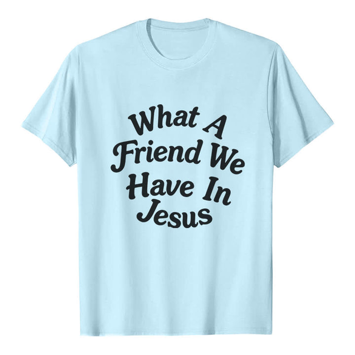 Christianartworkshop T-shirt premium « Quel ami nous avons en Jésus » - Bleu - 2XL - image 4