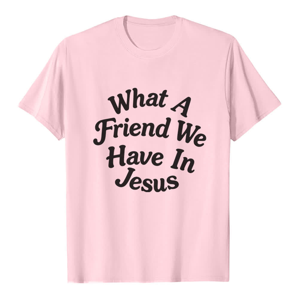 Christianartworkshop T-shirt premium « Quel ami nous avons en Jésus » - Rose - 2XL - image 1