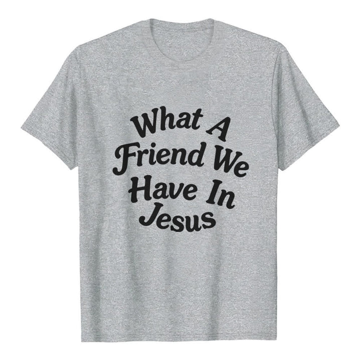 Christianartworkshop T-shirt premium « Quel ami nous avons en Jésus » - Gris - 2XL - image 7