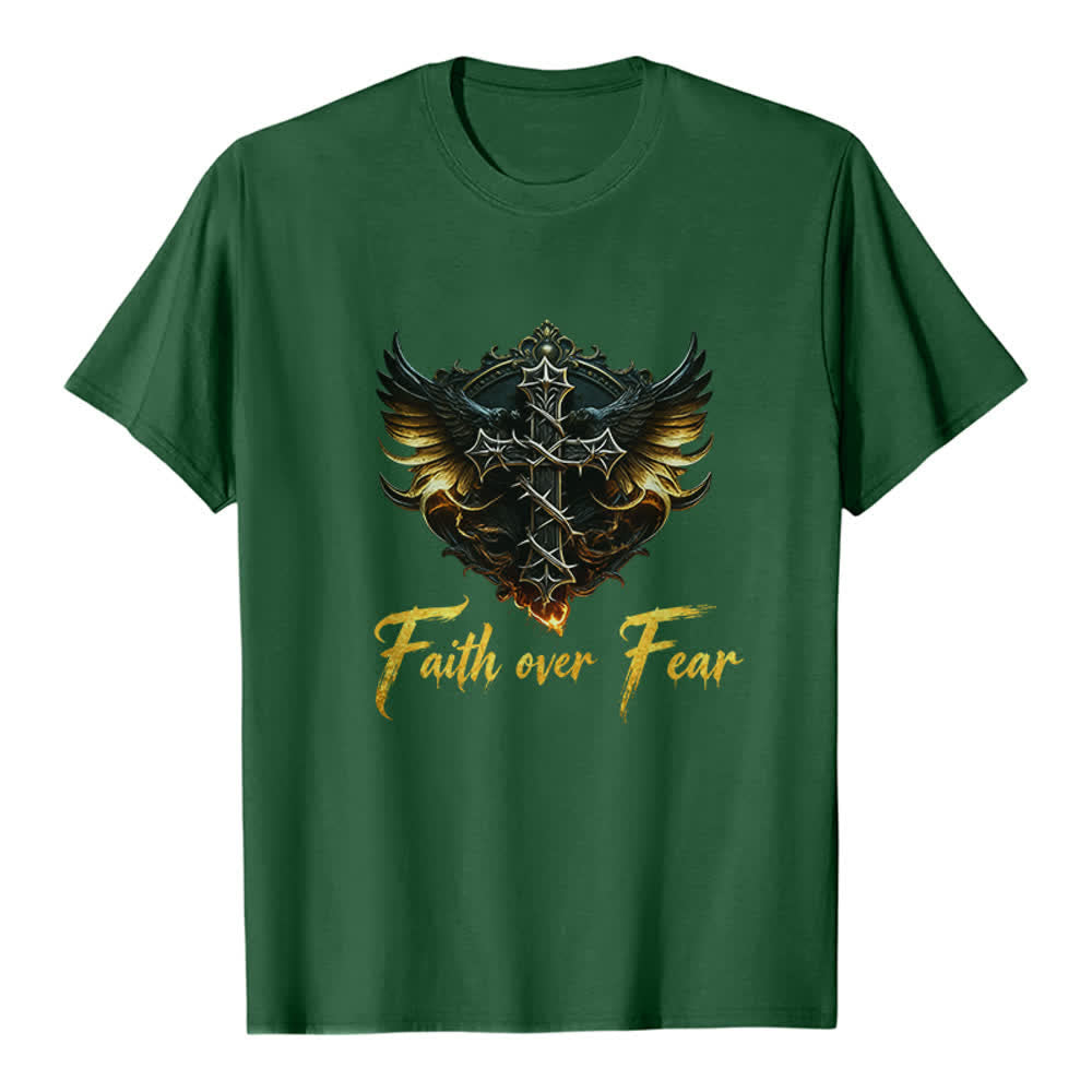 Christianartworkshop T-shirt premium Wings Of Faith - La foi plutôt que la peur - Vert foncé - 2XL - image 4