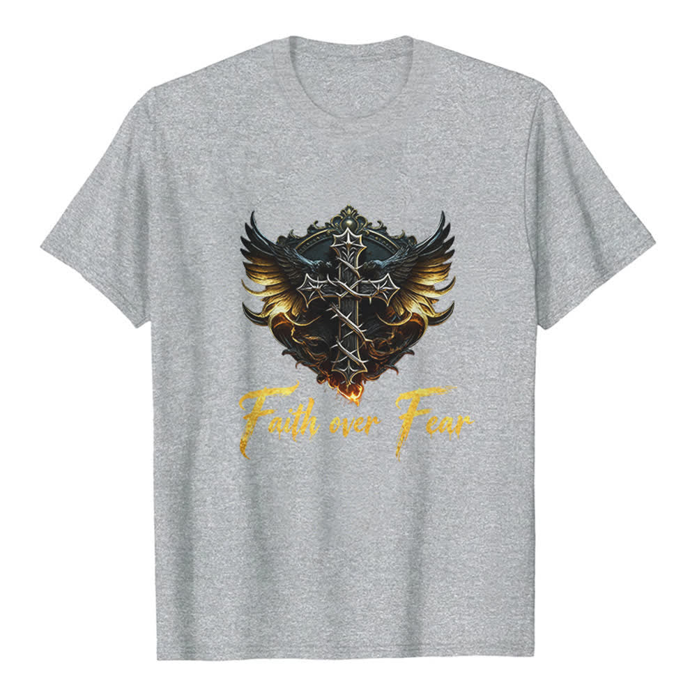 Christianartworkshop T-shirt premium Wings Of Faith - La foi plutôt que la peur - Gris - 2XL - image 7