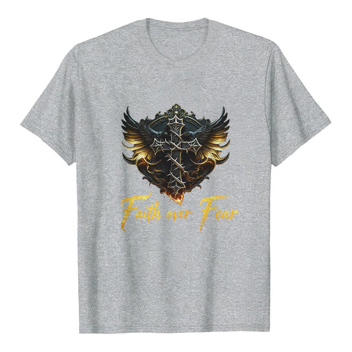 Christianartworkshop T-shirt premium Wings Of Faith - La foi plutôt que la peur - Gris - 2XL - image 7