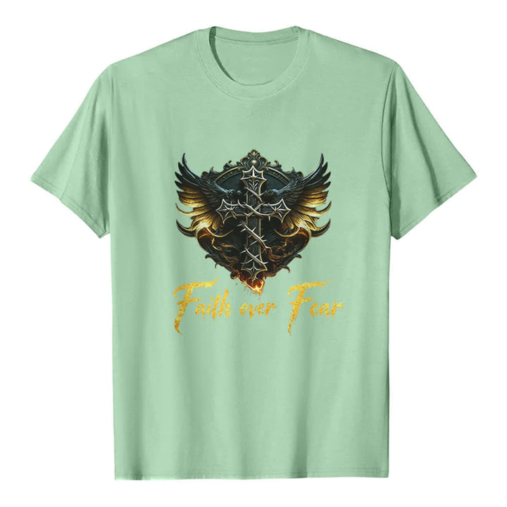 Christianartworkshop T-shirt premium Wings Of Faith - La foi plutôt que la peur - Vert clair - 2XL - image 3