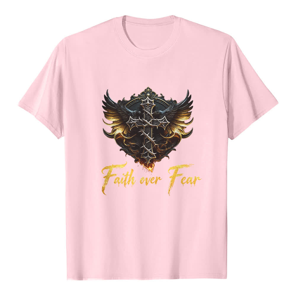Christianartworkshop T-shirt premium Wings Of Faith - La foi plutôt que la peur - Rose - 2XL - image 1