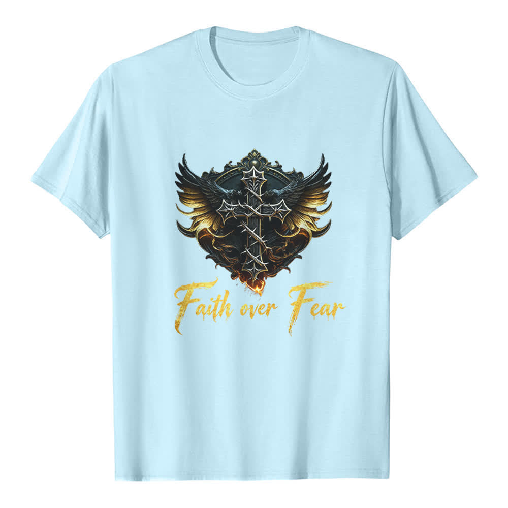 Christianartworkshop T-shirt premium Wings Of Faith - La foi plutôt que la peur - Bleu - 2XL - image 5
