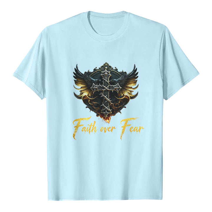 Christianartworkshop T-shirt premium Wings Of Faith - La foi plutôt que la peur - Bleu - 2XL - image 5
