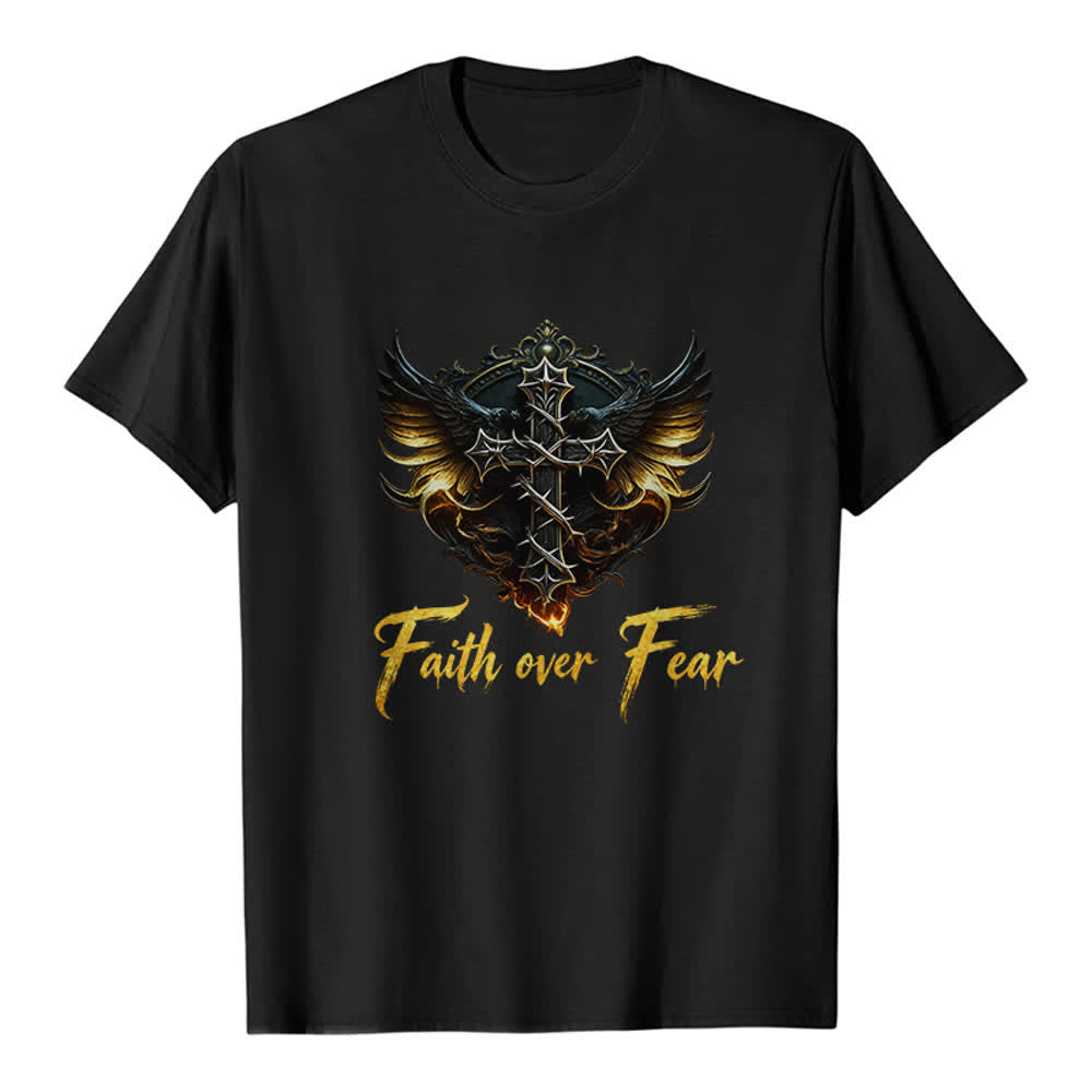 Christianartworkshop T-shirt premium Wings Of Faith - La foi plutôt que la peur - Noir - 2XL - image 8