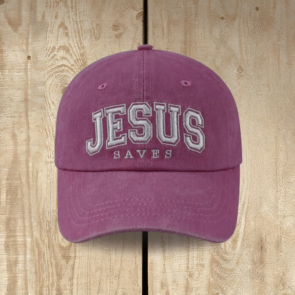 Casquette de baseball rétro universitaire Christianartworkshop « Jésus sauve » - Vin - image 5