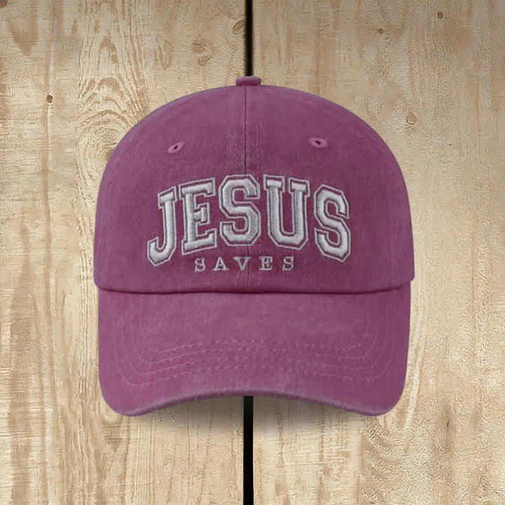 Casquette de baseball rétro universitaire Christianartworkshop « Jésus sauve » - Vin - image 5