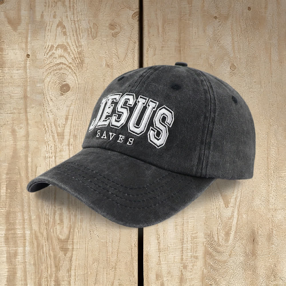 Casquette de baseball rétro universitaire Christianartworkshop « Jésus sauve » - image 1