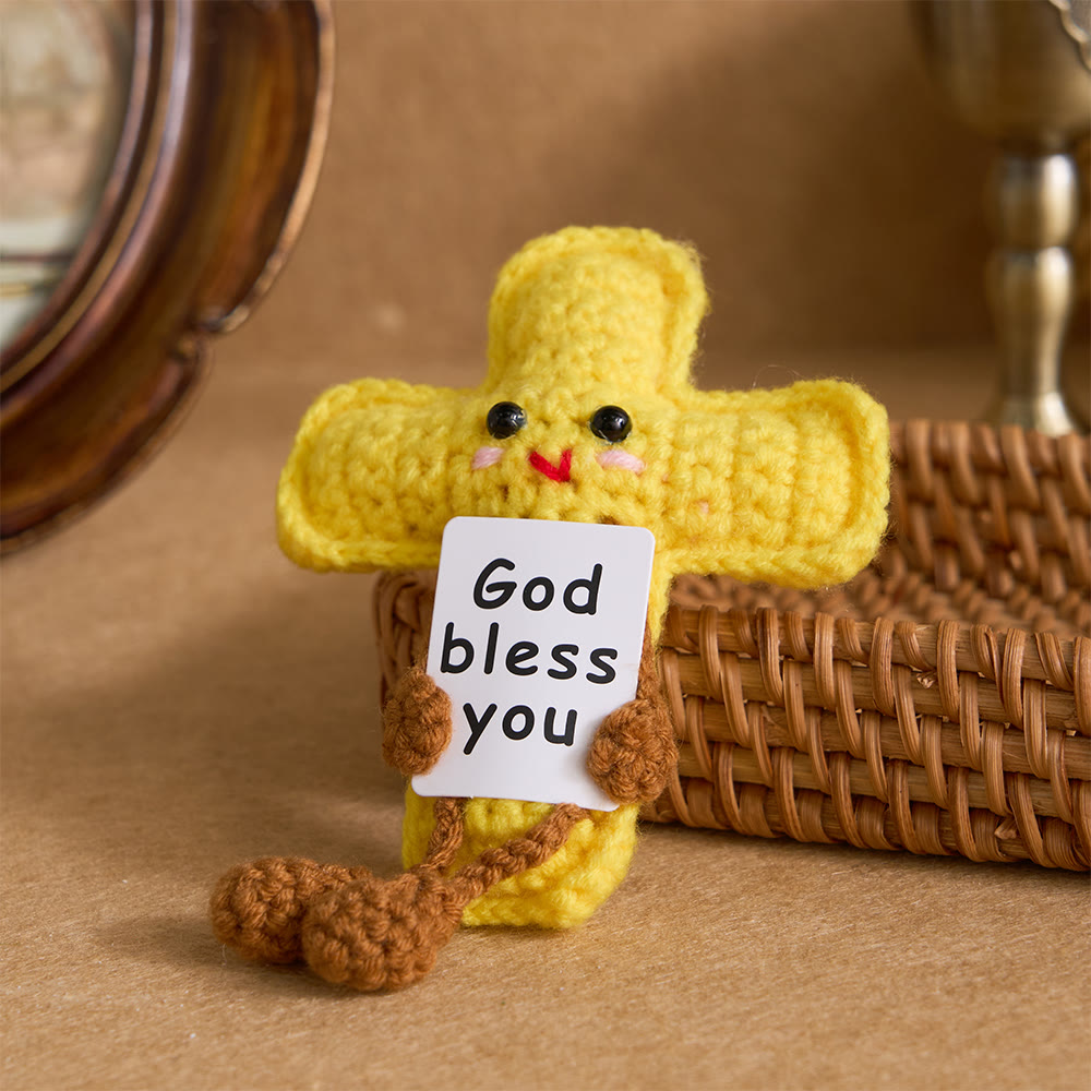 Christianartworkshop Ensemble Jésus, ange et croix au crochet (version Q) : emblème de joie et de grâce divines - Croix - image 1