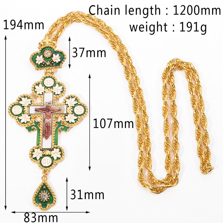 Christianartworkshop Collier pendentif croix orthodoxe ornée de pierres précieuses : emblème de la rédemption et de la gloire divine - D - image 6