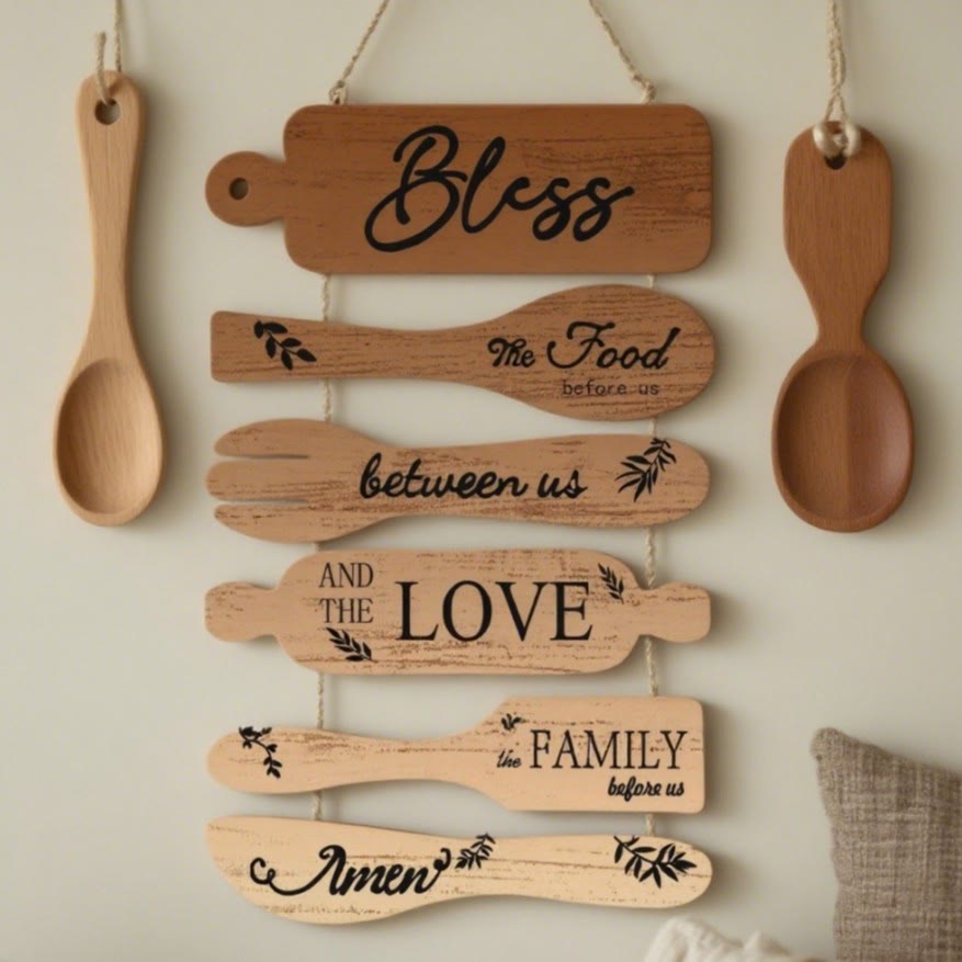 Christianartworkshop - Décoration murale rustique en bois représentant une bénédiction, déclinée en quatre styles : un symbole de foi et de fraternité familiales - D - image 8