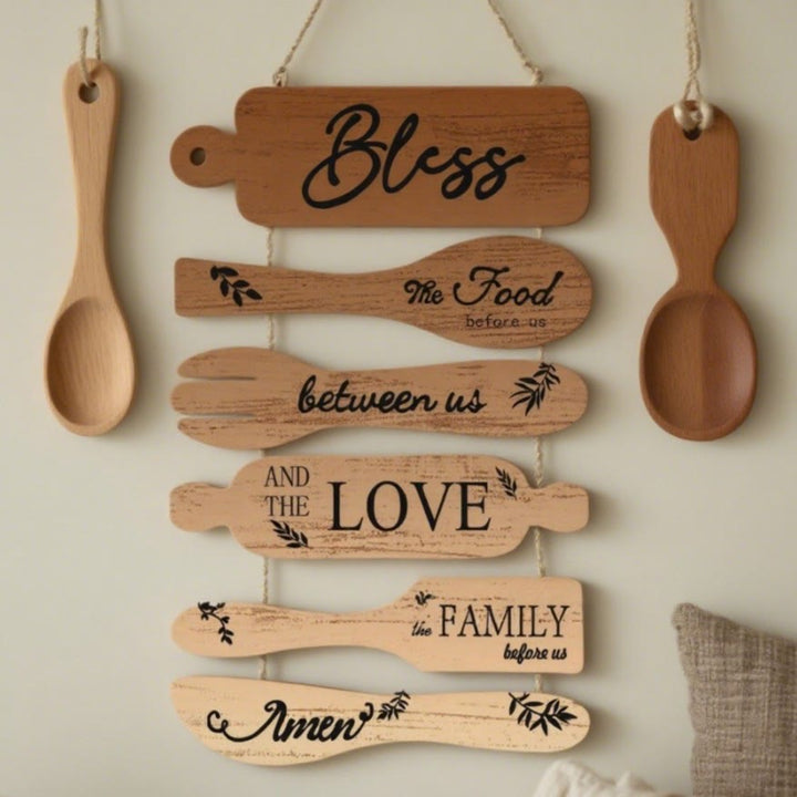 Christianartworkshop - Décoration murale rustique en bois représentant une bénédiction, déclinée en quatre styles : un symbole de foi et de fraternité familiales - D - image 8