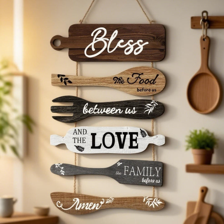 Christianartworkshop - Décoration murale rustique en bois représentant une bénédiction, déclinée en quatre styles : un symbole de foi et de fraternité familiales - UN - image 0