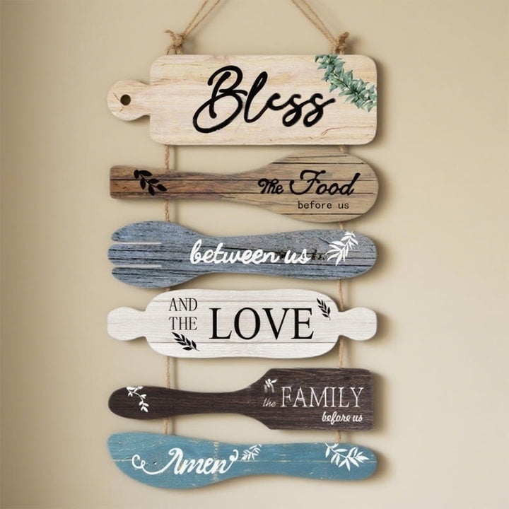 Christianartworkshop - Décoration murale rustique en bois représentant une bénédiction, déclinée en quatre styles : un symbole de foi et de fraternité familiales - C - image 5