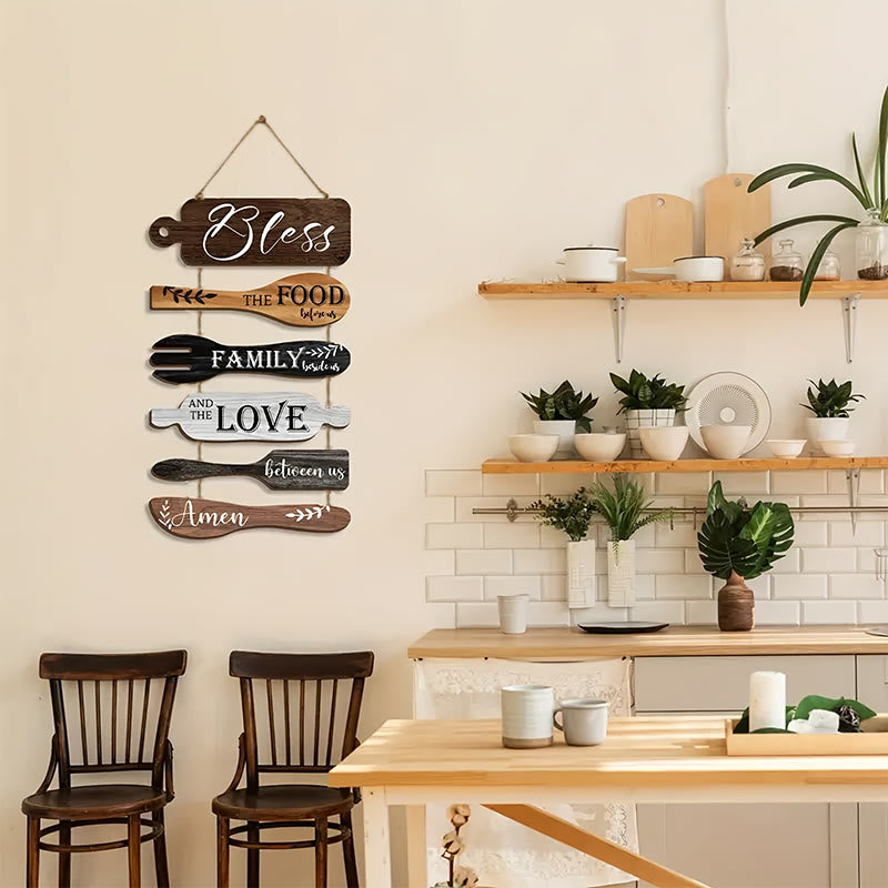 Christianartworkshop - Décoration murale rustique en bois représentant une bénédiction, déclinée en quatre styles : un symbole de foi et de fraternité familiales - image 2