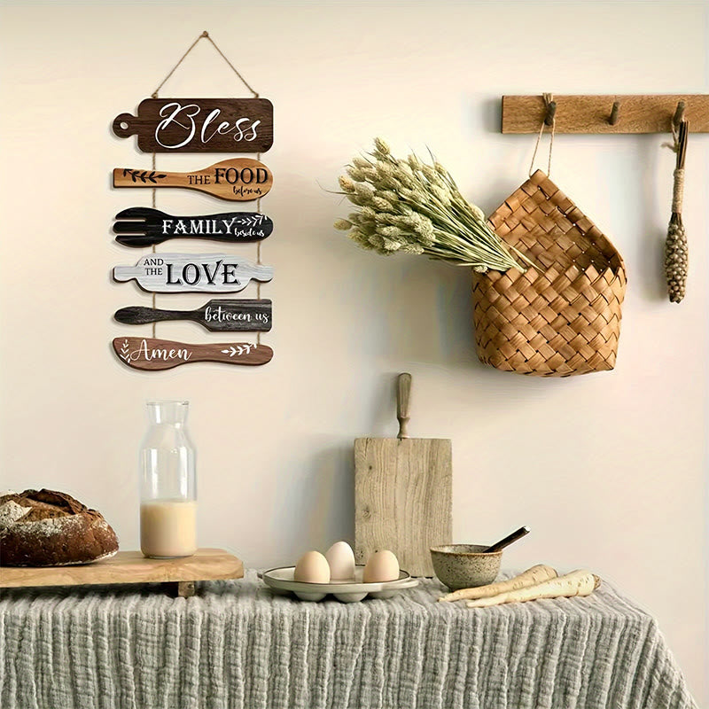 Christianartworkshop - Décoration murale rustique en bois représentant une bénédiction, déclinée en quatre styles : un symbole de foi et de fraternité familiales - image 1