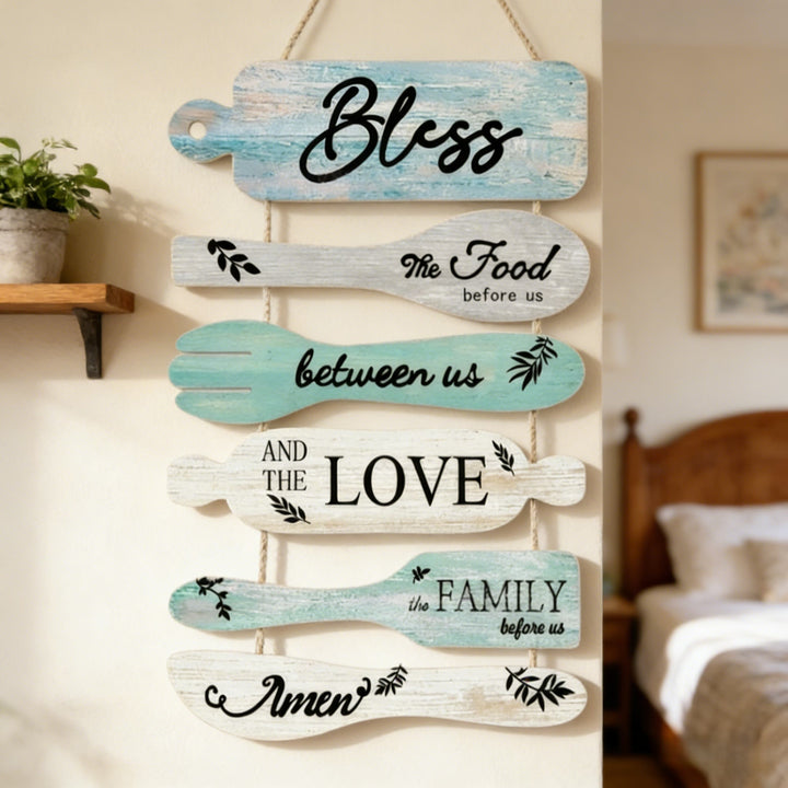 Christianartworkshop - Décoration murale rustique en bois représentant une bénédiction, déclinée en quatre styles : un symbole de foi et de fraternité familiales - B - image 3