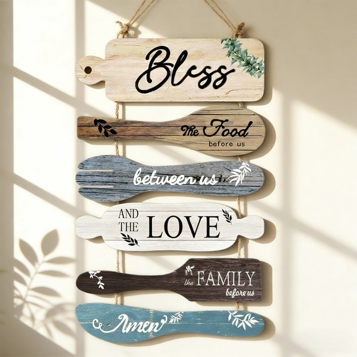 Christianartworkshop - Décoration murale rustique en bois représentant une bénédiction, déclinée en quatre styles : un symbole de foi et de fraternité familiales - image 6
