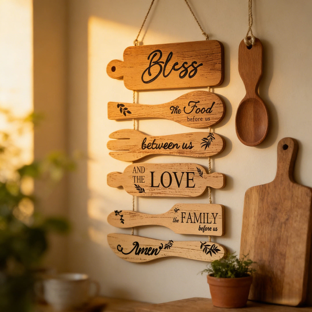 Christianartworkshop - Décoration murale rustique en bois représentant une bénédiction, déclinée en quatre styles : un symbole de foi et de fraternité familiales - image 9