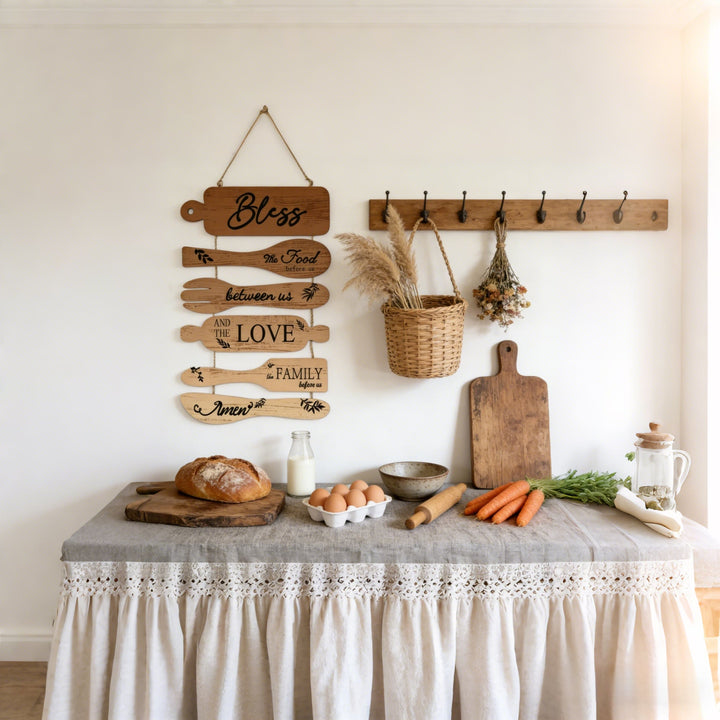 Christianartworkshop - Décoration murale rustique en bois représentant une bénédiction, déclinée en quatre styles : un symbole de foi et de fraternité familiales - image 10