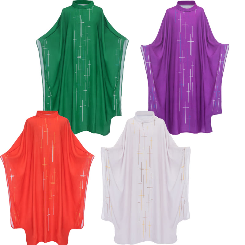 Chasuble à croix linéaire visuelle Christianartworkshop dans des couleurs vives assorties - image 2