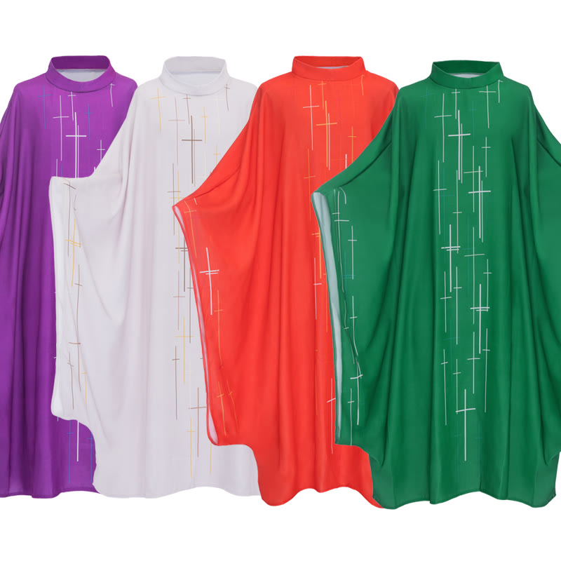 Chasuble à croix linéaire visuelle Christianartworkshop dans des couleurs vives assorties - image 1