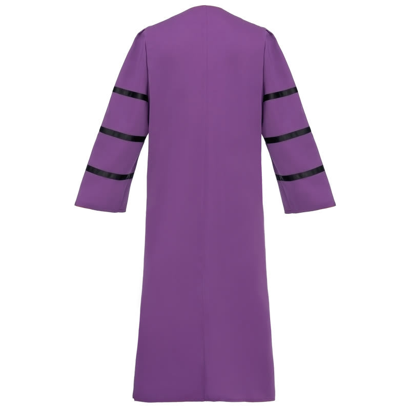 Robe de clergé violette ornée d'une croix dorée et de rayures, style Christianartworkshop - image 3