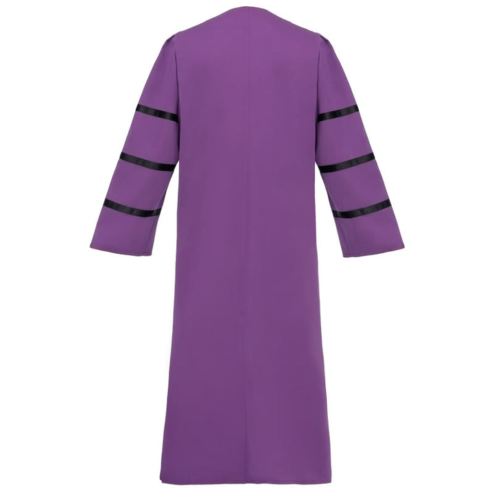 Robe de clergé violette ornée d'une croix dorée et de rayures, style Christianartworkshop - image 3