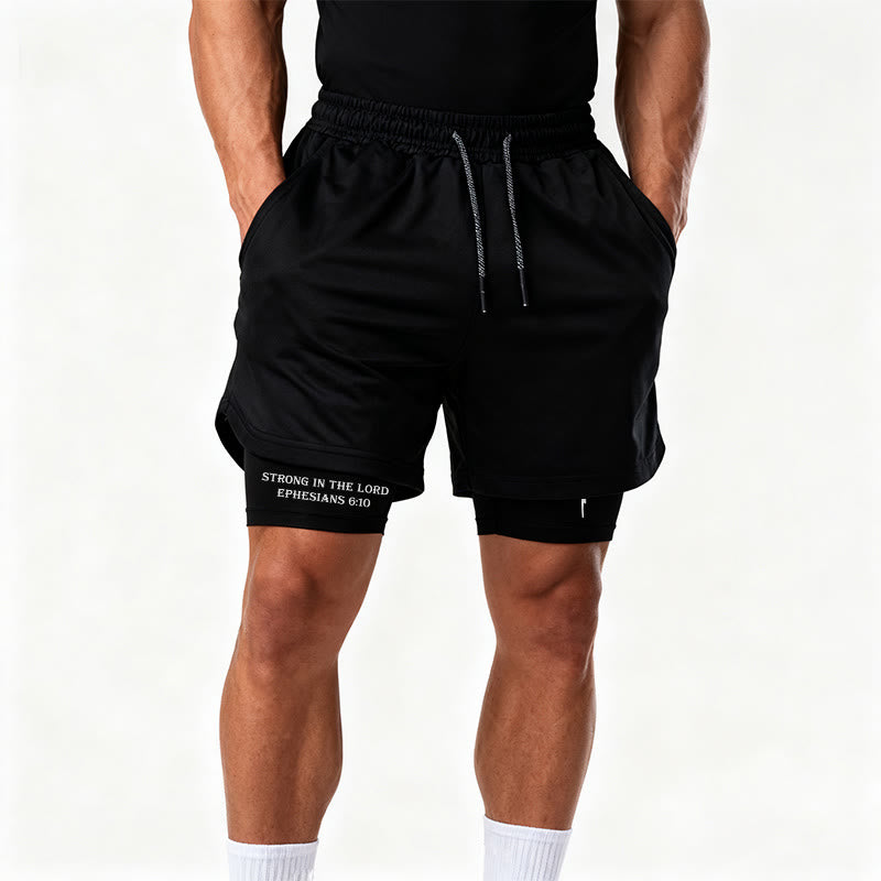 Christianartworkshop Éphésiens 6:10 Fort dans le Seigneur Barbell Cross Performance Shorts - image 11