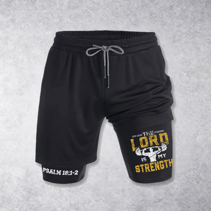 Christianartworkshop Psaume 18:1-2 Le Seigneur est ma force - Short de performance - Noir - 3XL - image 9