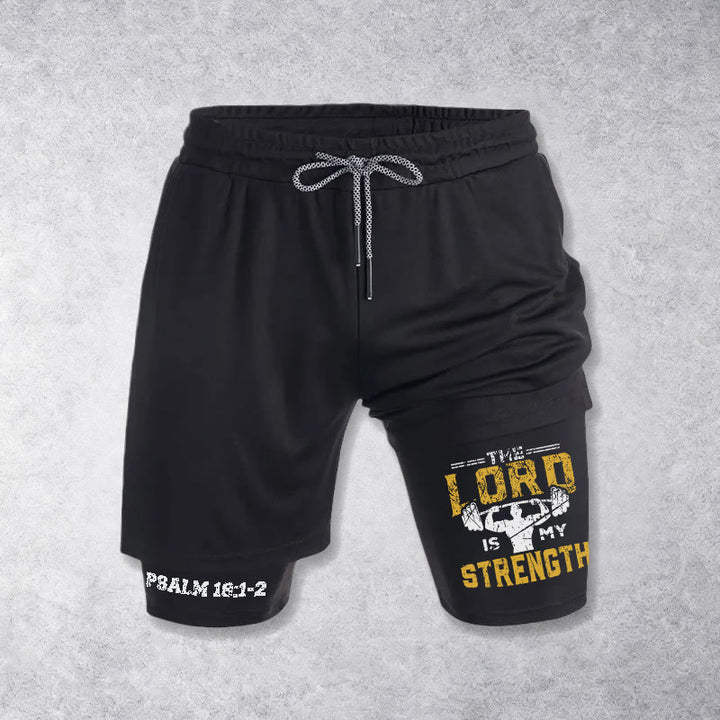 Christianartworkshop Psaume 18:1-2 Le Seigneur est ma force - Short de performance - Noir - 3XL - image 9