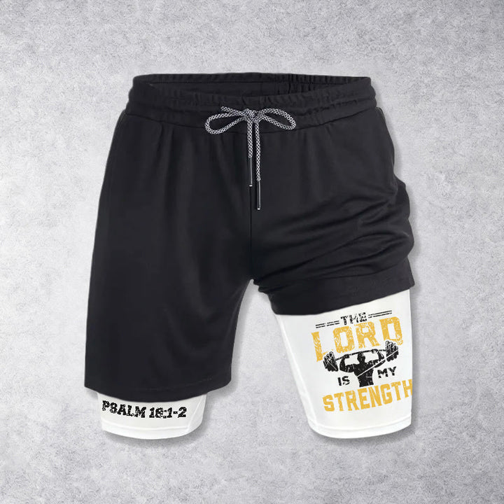 Christianartworkshop Psaume 18:1-2 Le Seigneur est ma force - Short de performance - Blanc - 3XL - image 0