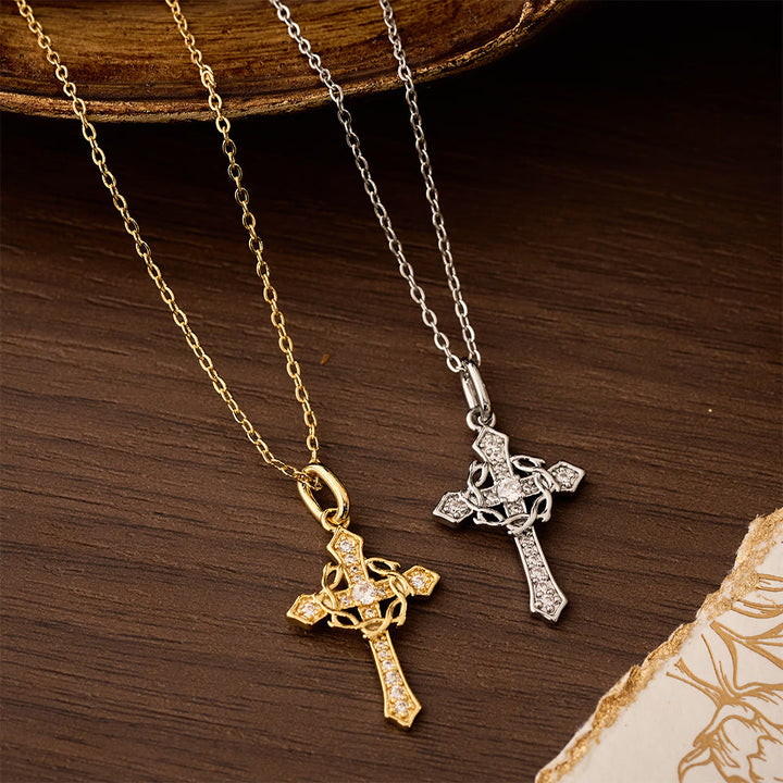 Christianartworkshop Collier Croix Géométrique Étincelante : Symbole d'Espoir Éternel et de Protection Divine - image 0