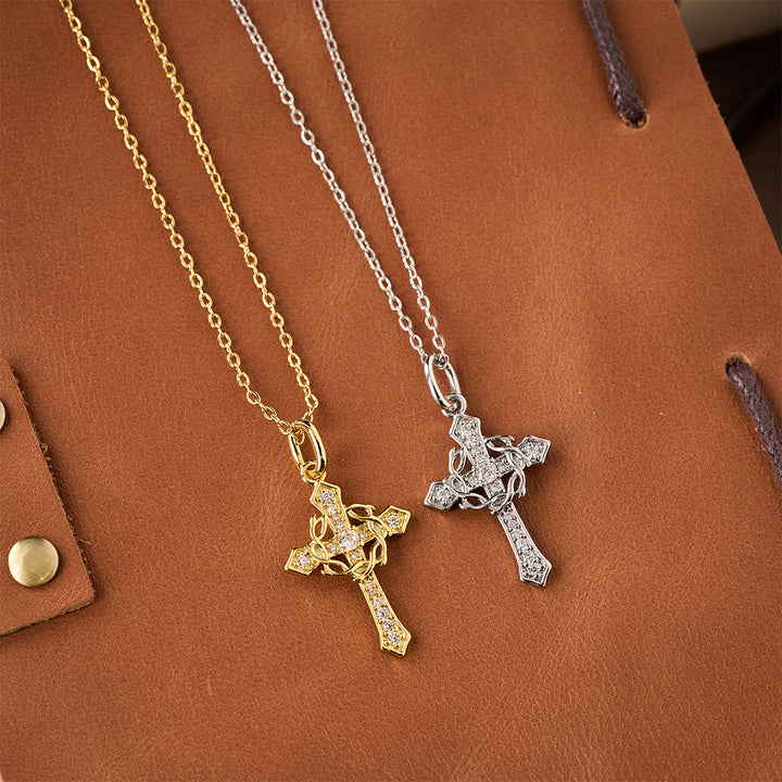 Christianartworkshop Collier Croix Géométrique Étincelante : Symbole d'Espoir Éternel et de Protection Divine - image 1
