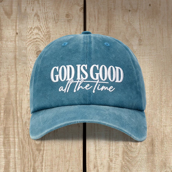 Christianartworkshop Casquette de baseball lavée brodée « Dieu est bon en tout temps » - Lac Bleu - image 4