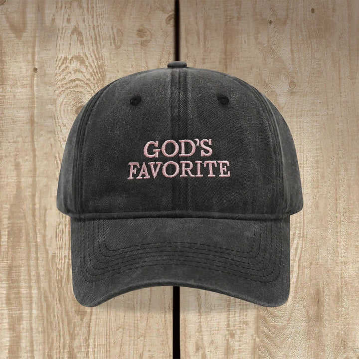 Christianartworkshop Casquette de baseball lavée préférée de Dieu, remplie de foi - Noir - image 0