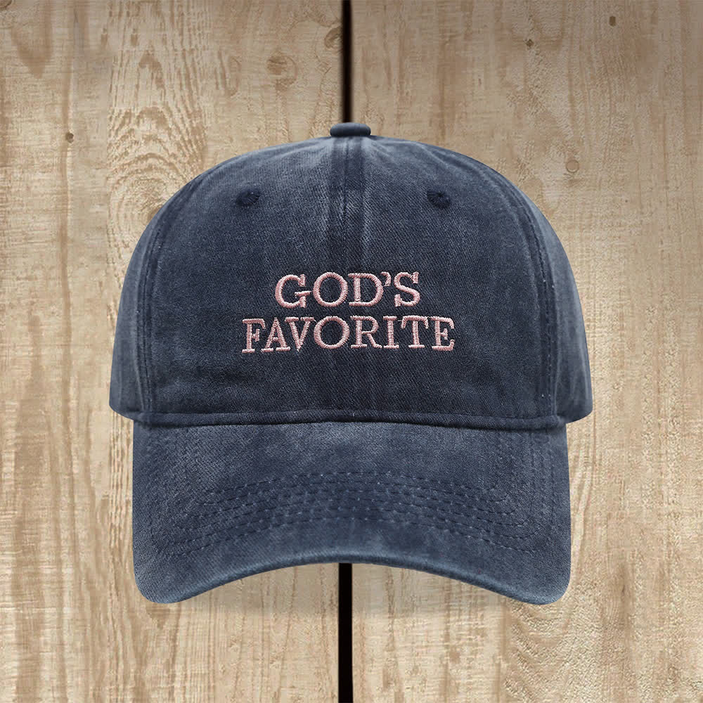 Christianartworkshop Casquette de baseball lavée préférée de Dieu, remplie de foi - Bleu marine - image 6
