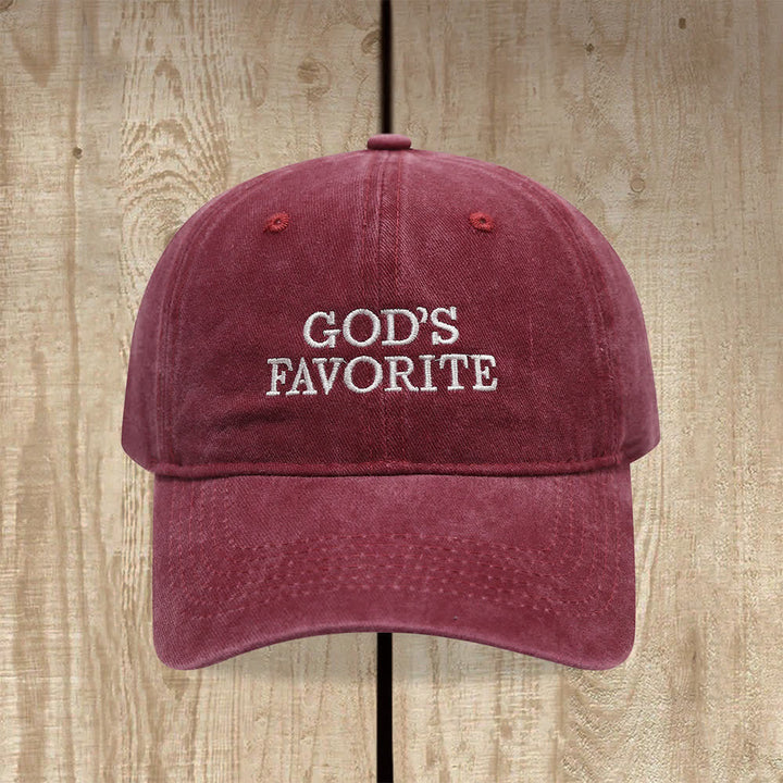 Christianartworkshop Casquette de baseball lavée préférée de Dieu, remplie de foi - Vin - image 4