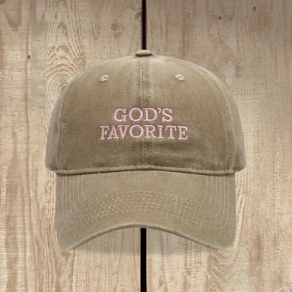 Christianartworkshop Casquette de baseball lavée préférée de Dieu, remplie de foi - Kaki - image 5
