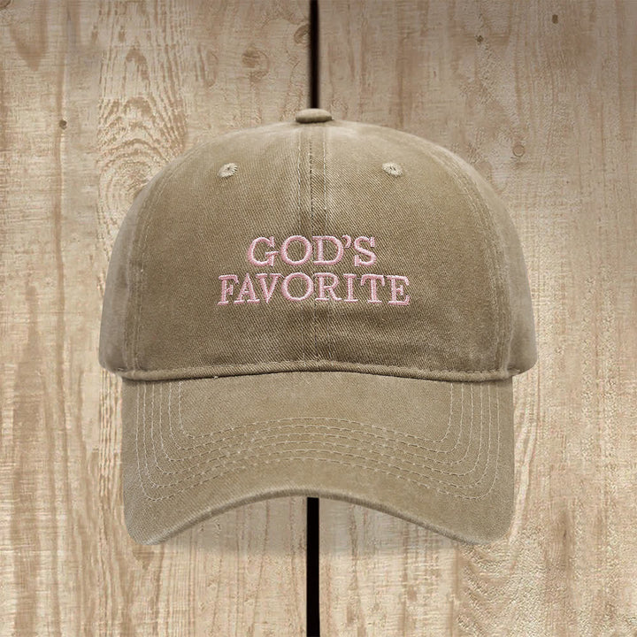 Christianartworkshop Casquette de baseball lavée préférée de Dieu, remplie de foi - Kaki - image 5