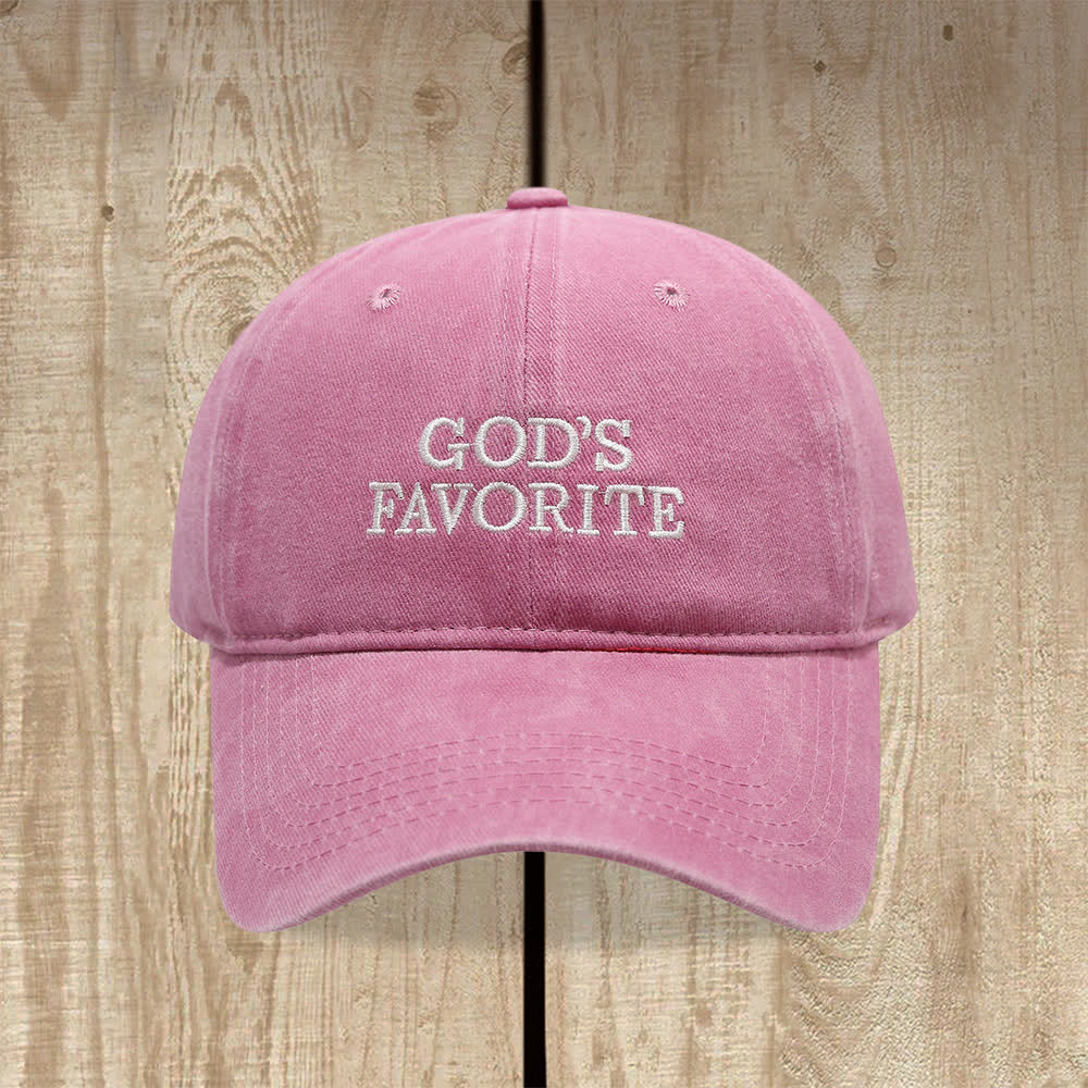 Christianartworkshop Casquette de baseball lavée préférée de Dieu, remplie de foi - Rose clair - image 2