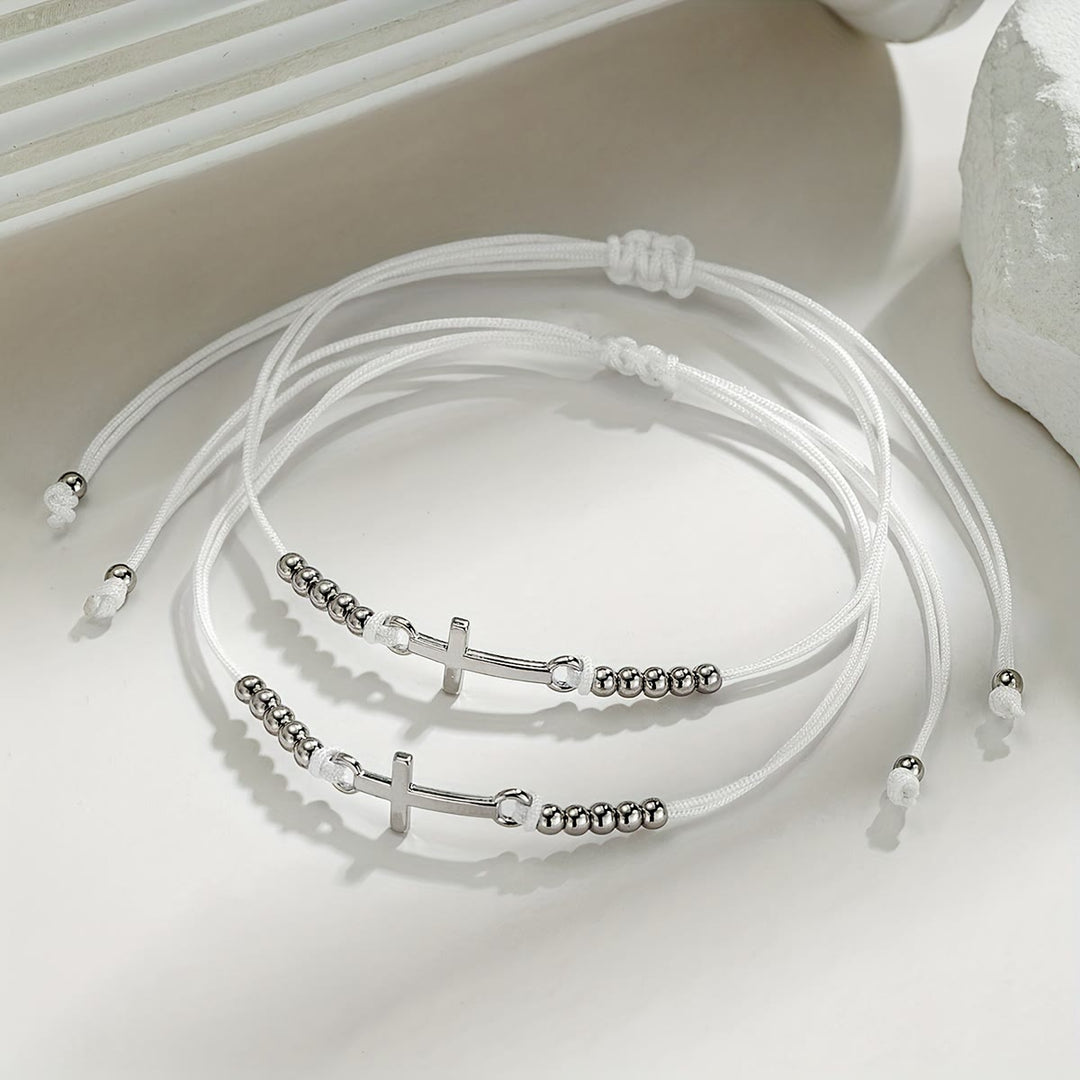 Christianartworkshop Bracelet en perles à croix finement travaillé : tissé avec foi, grâce et un amour inébranlable - image 6