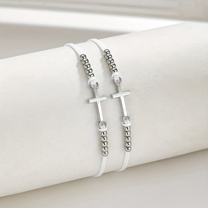 Christianartworkshop Bracelet en perles à croix finement travaillé : tissé avec foi, grâce et un amour inébranlable - image 7