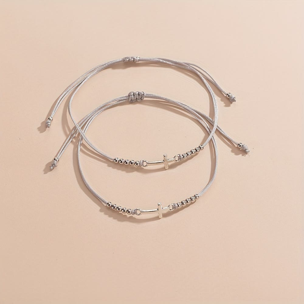 Christianartworkshop Bracelet en perles à croix finement travaillé : tissé avec foi, grâce et un amour inébranlable - image 1